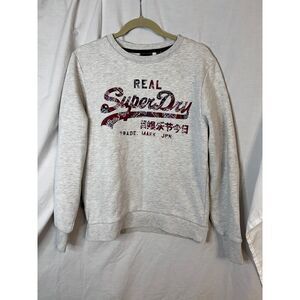 Superdry Gray Sweatshirt with Red Logo